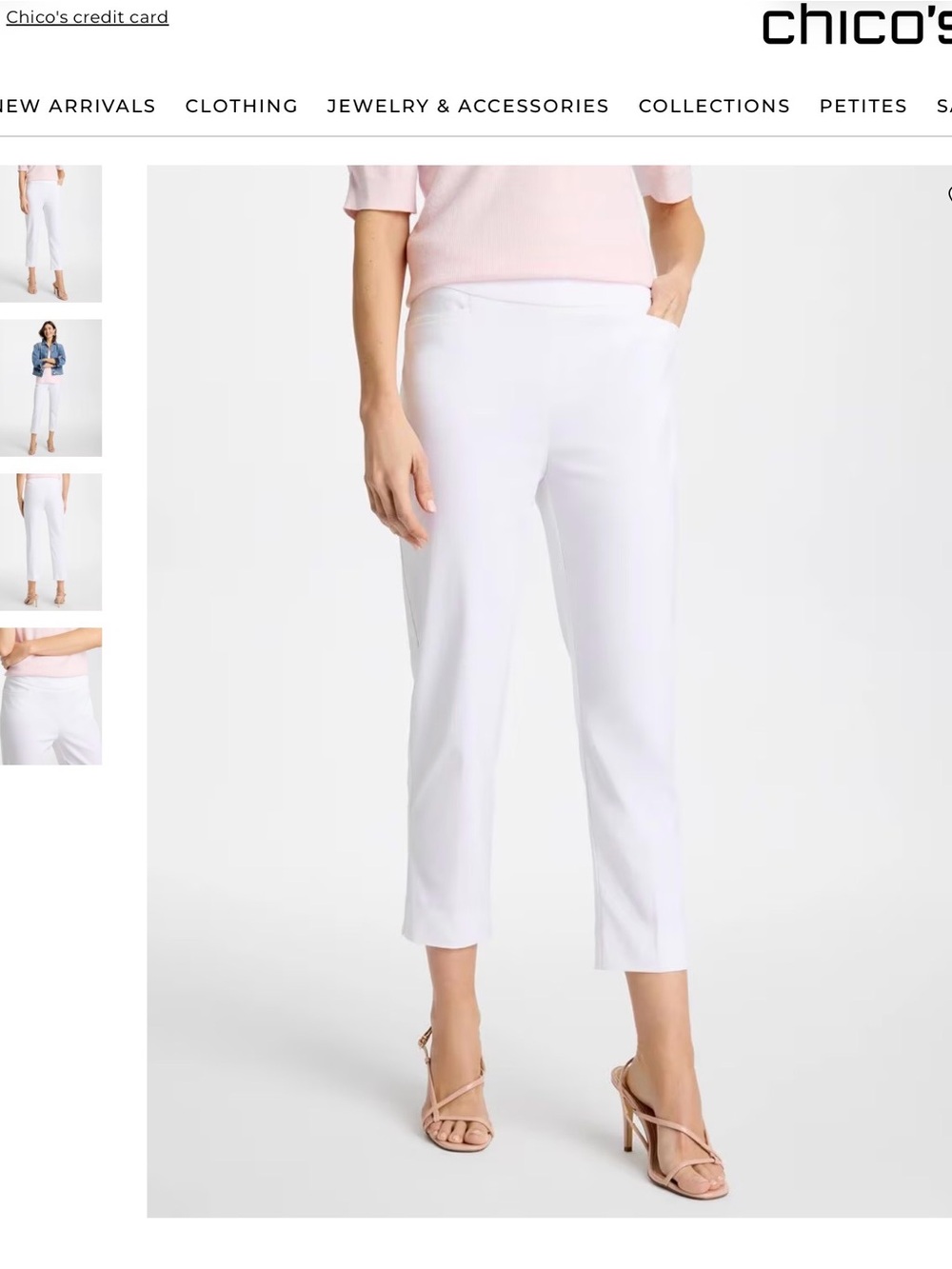 Chico's Size 2.5 (14) Brigitte White Crop Pant NWT So Slimming